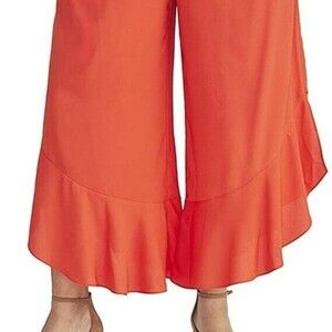 Rachel Rachel Roy Womens Pants Red Size 1X Giorgia Ruffle Stretch $95 NWT
